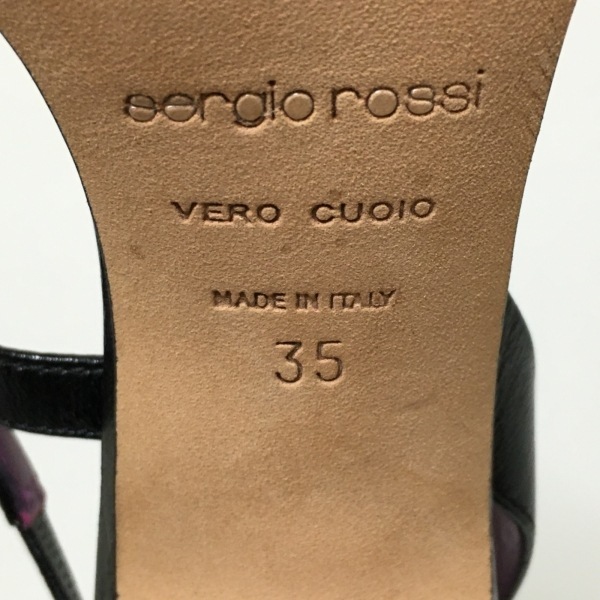 セルジオロッシ sergio rossi サンダル 35 - レザー 黒 レディース 靴_画像6