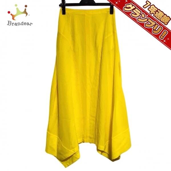 ステラマッカートニー stellamccartney ロングスカート サイズ36 M - イエロー レディース シルク/変形デザイン 美品 ボトムス