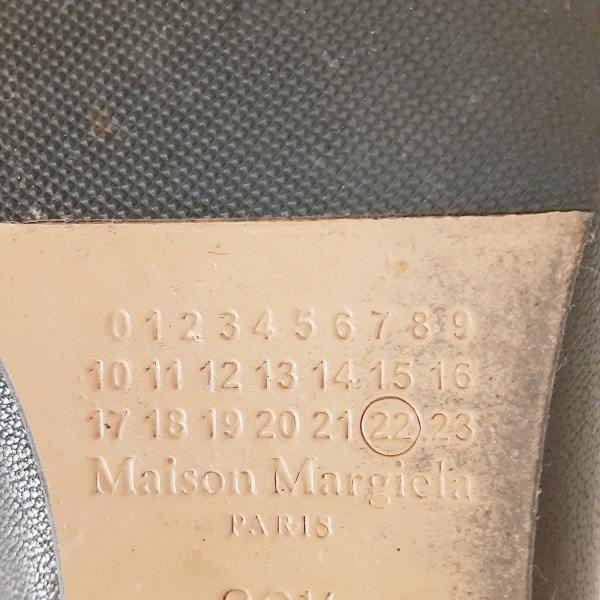 メゾンマルジェラ Maison Margiela フラットシューズ 36 1/2 レザー 黒 レディース タビ/アウトソール張替済 靴_画像5