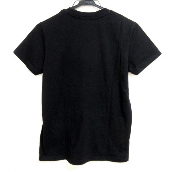 モンクレール MONCLER 半袖Tシャツ サイズXS MAGLIA MANICHE CORTE 黒×白 レディース クルーネック/ロゴ刺繍 トップス_画像2