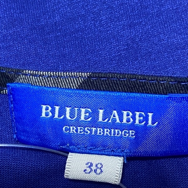 ブルーレーベルクレストブリッジ BLUE LABEL CRESTBRIDGE 半袖カットソー サイズ38 M - ブルー×黒×マルチ レディース トップス_画像3