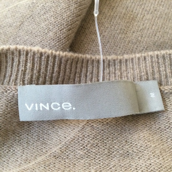 ヴィンス VINCE 長袖セーター サイズM - ライトグレーブラウン メンズ Vネック/カシミヤ混 トップス_画像3