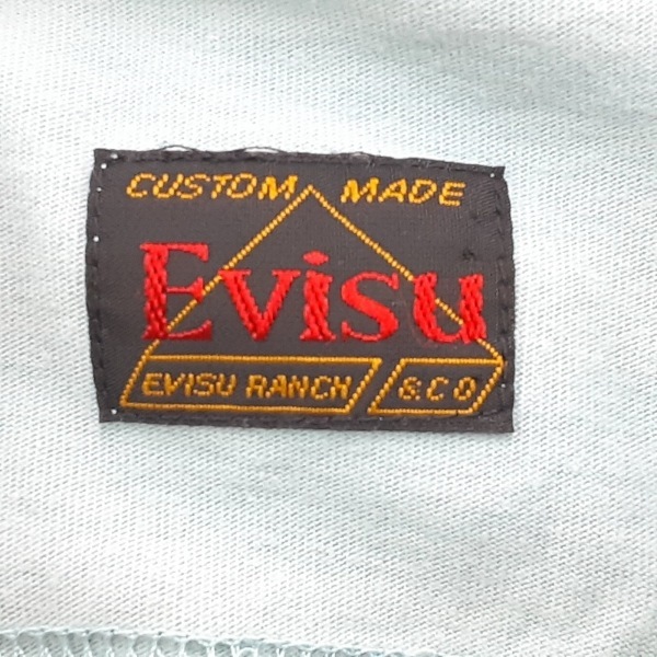 エヴィス EVISU 半袖Tシャツ サイズXXL XL - ライトブルー×白×ダークネイビー メンズ クルーネック トップス_画像3