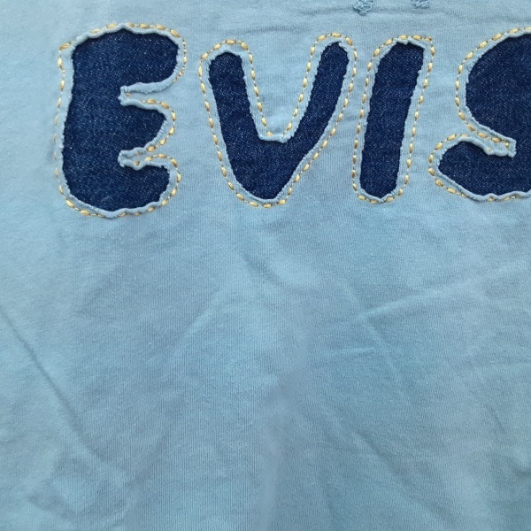 エヴィス EVISU 半袖Tシャツ サイズXXL XL - ライトブルー×白×ダークネイビー メンズ クルーネック トップス_画像6