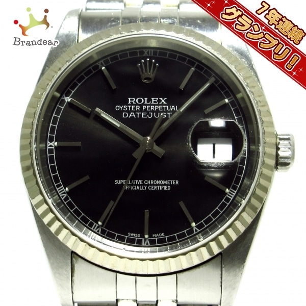 売れ筋商品 ROLEX(ロレックス) 腕時計 黒 SS×K18WG/17コマ メンズ 16234 デイトジャスト その他
