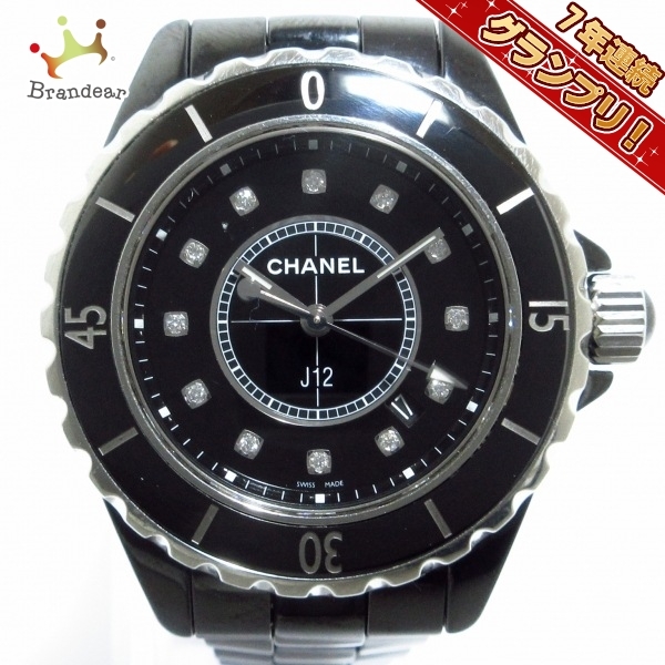 CHANEL(シャネル) 腕時計 J12 H1625 レディース セラミック/33mm/12Pダイヤインデックス/新型 黒