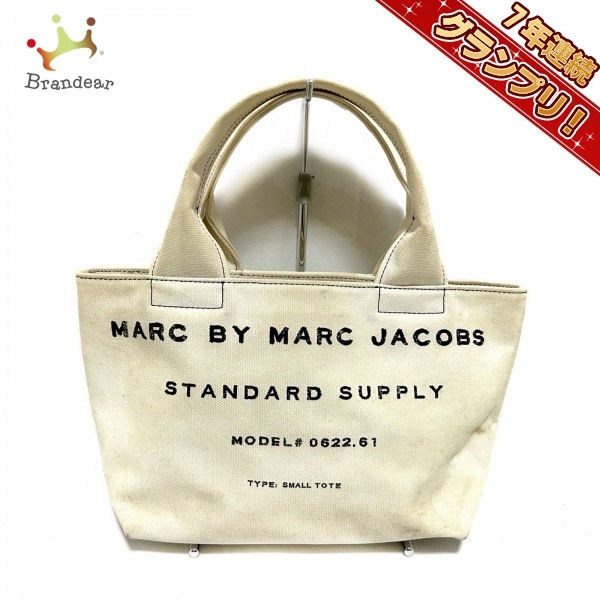 マークバイマークジェイコブス MARC BY MARC JACOBS ハンドバッグ - キャンバス アイボリー×黒 バッグ_画像1