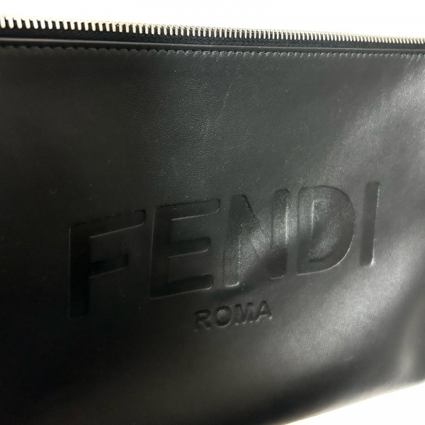 フェンディ FENDI セカンドバッグ 7VA491 フラット スリム クラッチ レザー 黒 バッグ_画像9