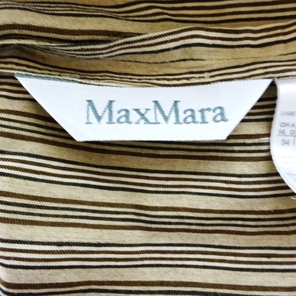 マックスマーラ Max Mara サイズ38 S - ベージュ×ダークブラウン×黒 レディース 長袖/ストライプ/秋/春 ジャケット_画像3