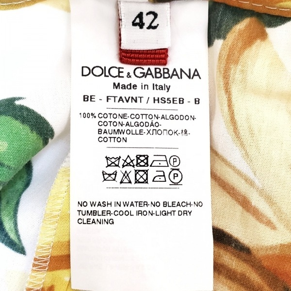 ドルチェアンドガッバーナ DOLCE&GABBANA ショートパンツ サイズ42 M - 白×イエロー×マルチ レディース 花柄 ボトムス_画像4