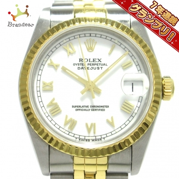 ROLEX(ロレックス) 腕時計 デイトジャスト 68273 ボーイズ SS×K18YG/ジュビリーブレス/19コマ＋余り1コマ 白