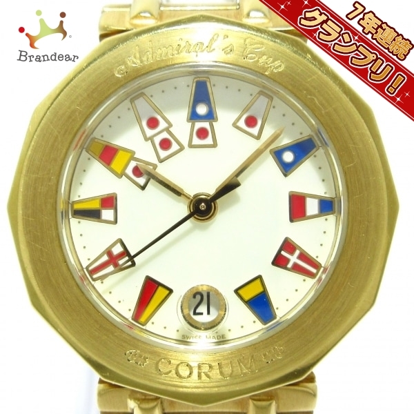 CORUM(コルム) 腕時計 アドミラルズカップ 39.910.56V85 レディース 金無垢/K18YG アイボリー_画像1