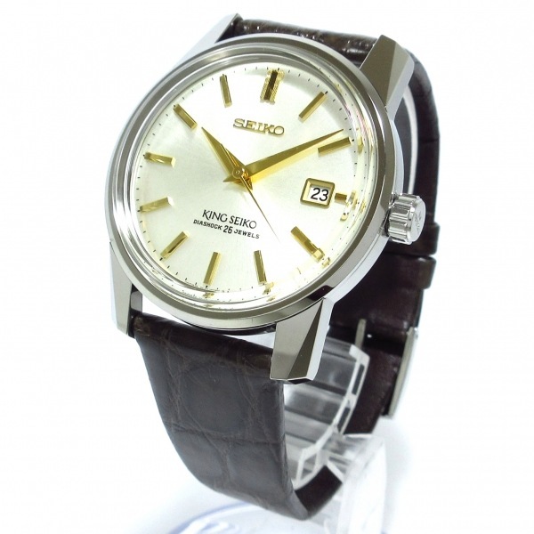 SEIKO(セイコー) 腕時計■新品同様 キングセイコー 6L35‐00F0/SDKA003 メンズ KSK復刻デザイン/限定1700本/革ベルト シャンパンゴールド_画像2