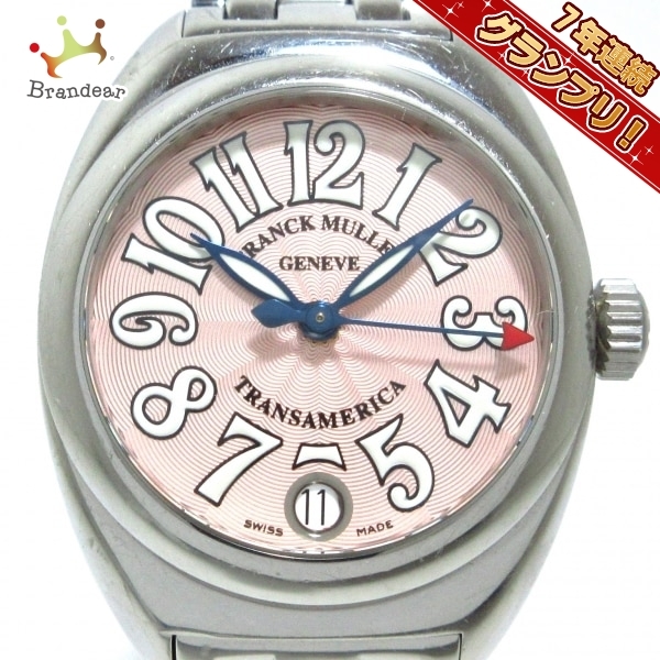 FRANCK MULLER(フランクミュラー) 腕時計 トランスアメリカ 2000L レディース SS ピンク_画像1