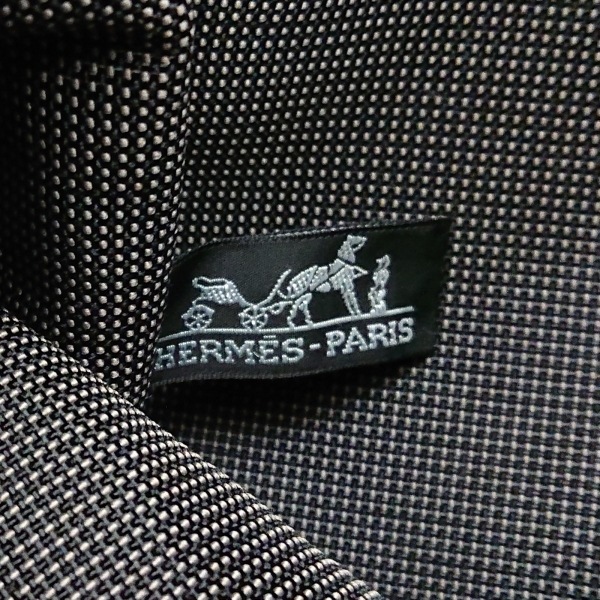 エルメス HERMES ショルダーバッグ エールラインバサスPM ポリアミド×ポリエステル ダークグレー×黒 シルバー金具 美品 バッグ_画像8