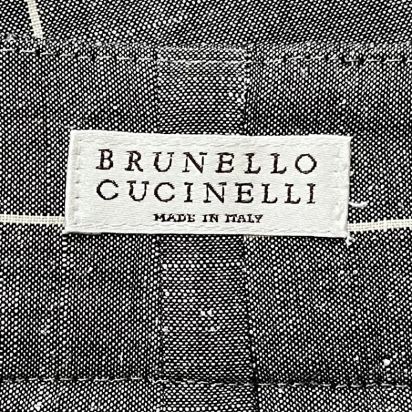 ブルネロクチネリ BRUNELLO CUCINELLI パンツ サイズ44 L - グレー×白 レディース クロップド(半端丈)/ストライプ 美品 ボトムス_画像3