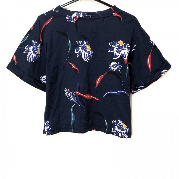 ポールスミス PaulSmith 半袖Tシャツ サイズM - ネイビー×黒×マルチ レディース Vネック/花柄 トップス_画像2