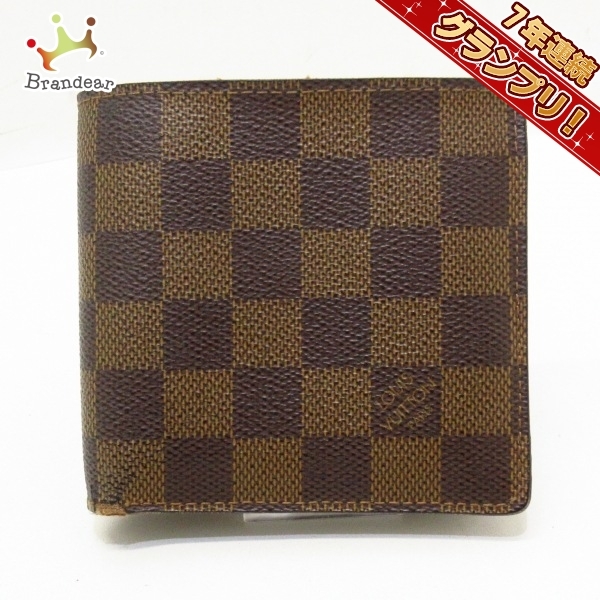 ルイヴィトン LOUIS VUITTON 2つ折り財布 N61665 ポルトビエカルトクレディモネ ダミエ・キャンバス エベヌ CA0035 財布 ダミエ_画像1