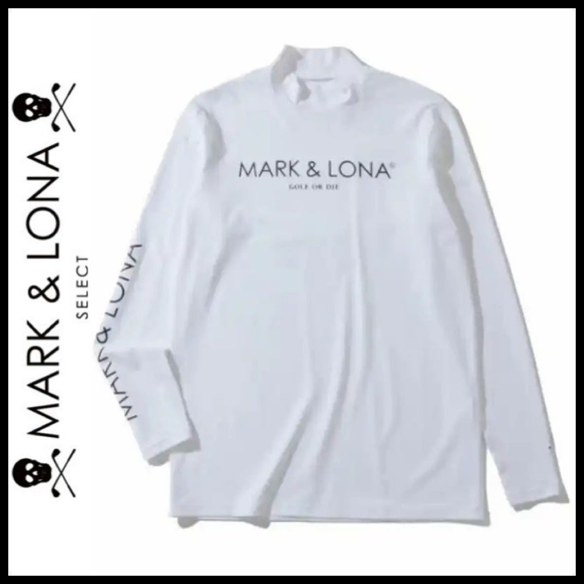 1円~【新品】MARK&LONA 長袖 モックネック ヒートテック 裏起毛 白 XL ポロシャツ マークアンドロナ ゴルフウェア golf ストレッチ_画像1