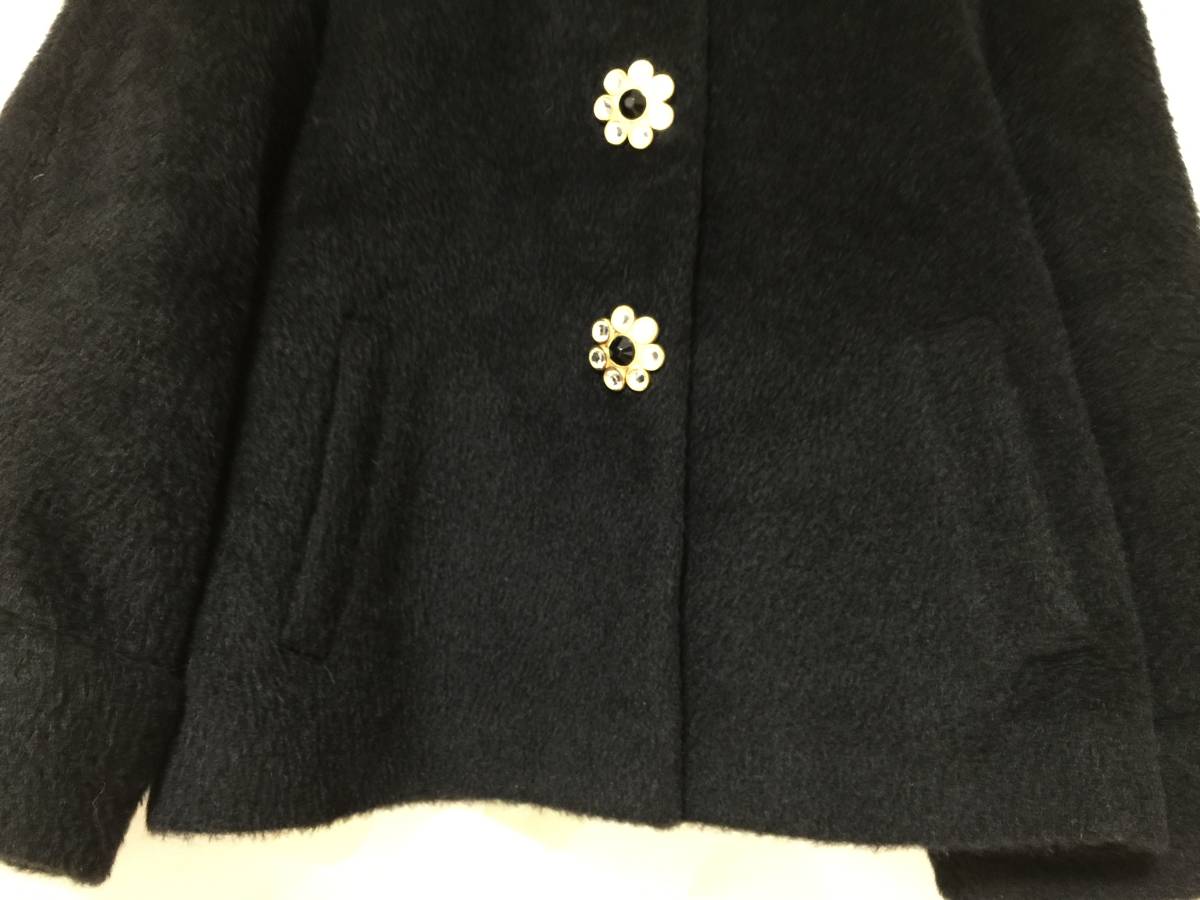  Apuweiser-riche натуральный мех имеется котороткое пальто черный 1 чёрный biju- no color цветок кнопка женский жакет пончо способ 