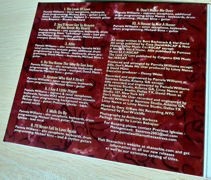 【中古CD】Pamela Williams『THE LOOK OF LOVE』パメラ・ウィリアムズ SAX サックス バート・バカラック JAZZ ジャズ FUSION R&B FUNK SOUL_画像5