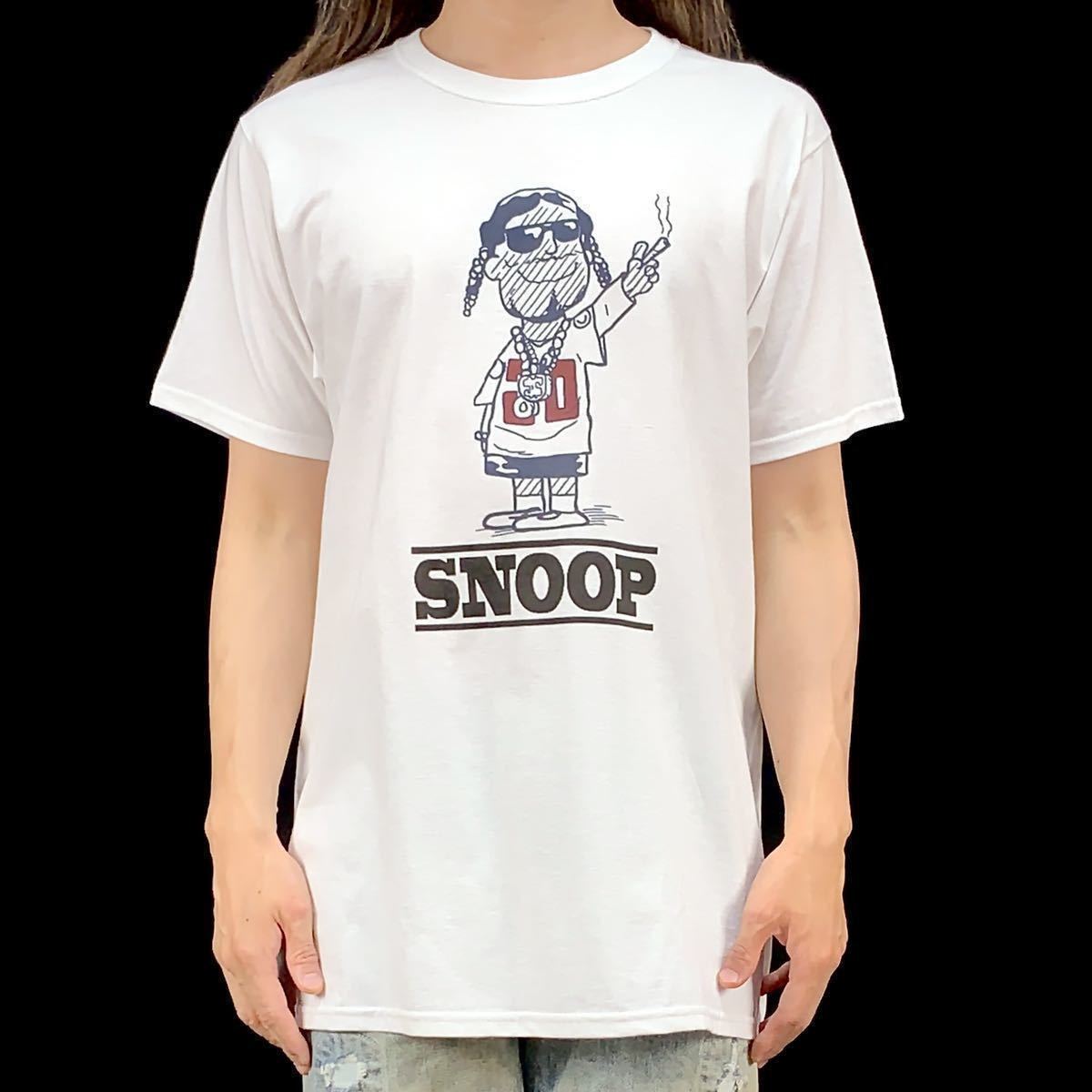 新品 未使用 SNOOY スヌープドッグ スヌーピー ピーナッツ コミックパロディ 西海岸ヒップホップ ウェッサイ Tシャツ ユニセックス Lサイズ