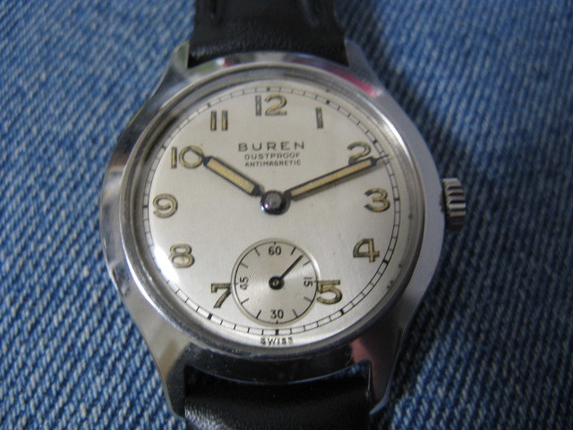 1950年代 BUREN ビュレン オールSS ブリティッシュウォッチ 英国アンティーク腕時計 稼働デットストック級品 注油済み_画像2