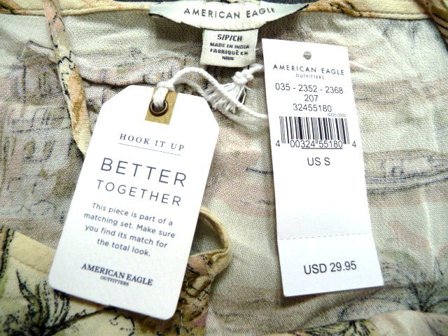 新品 AMERICAN EAGLE スパゲッティ キャミソール レディース クロップド アメリカンイーグル アウトフィッターズ_画像3