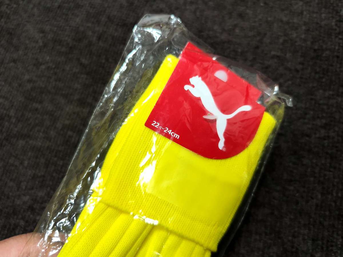 （新品未使用）22-24 黄色　PUMA　プーマ サッカーソックス スキーブーツ モトクロスブーツ -2_画像2