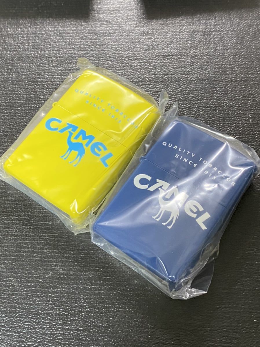 zippo キャメル 両面加工 限定品 2点 ブルー イエロー 希少 zippo キャメル 両面加工 限定品 2点 ブルー イエロー 希少