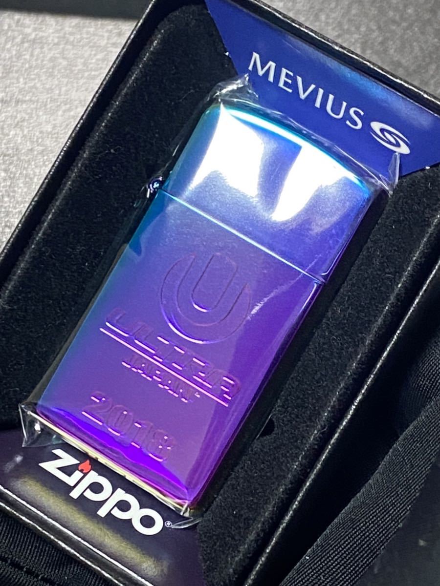 zippo MEVIUS ULTRA JAPAN 2018 限定品 スリム アーマー 希少モデル 2018年製 マジョーラカラー レインボー armor ケース 保証書付き