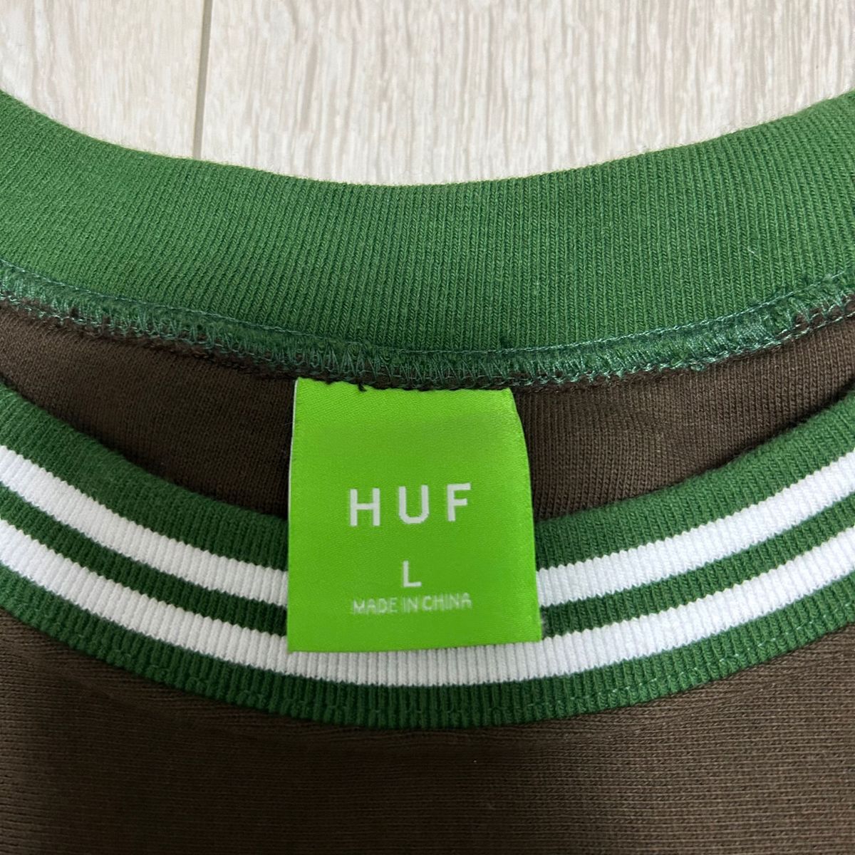 HUF  トレーナー　 スウェット　 古着　ハフ　ストリート　美品　配色　メンズ　Lサイズ　 ヴィンテージ　 スウェットシャツ