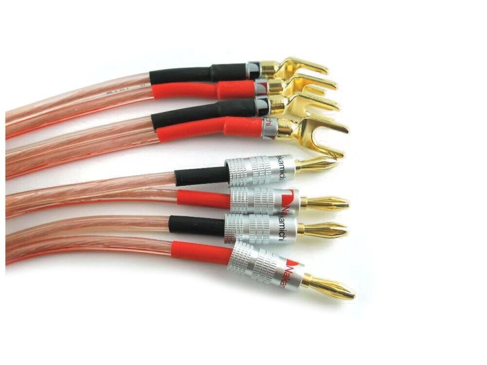 * Nakamichi Nakamichi banana plug ×4 = Nakamichi Nakamichi Y rug terminal ×4 gilding original copper connection cable LR for 1m[ free shipping ]