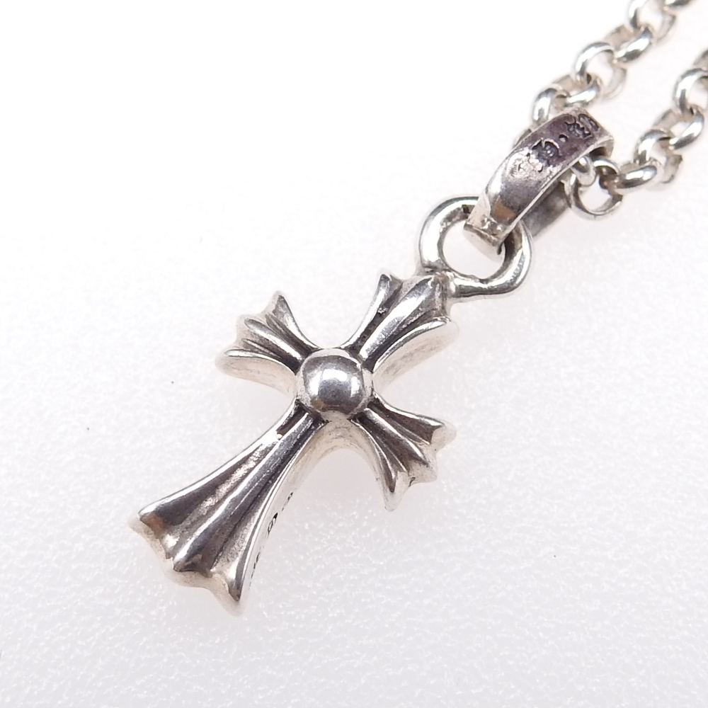 【正規品】CHROME HEARTS クロムハーツ ロールチェーン CHクロスベビーファット ネックレス アフター石/925　メンズ レディース_画像2