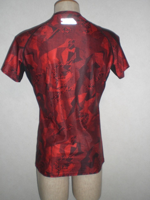 TORA トライチ 寅一 寅壱 トレーニングシャツ ストレッチTシャツ ワークシャツ 赤黒 Lの画像4