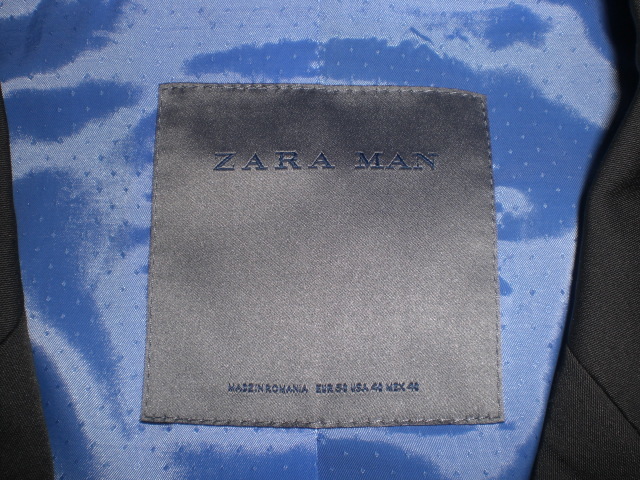 ⑦ZARA　MEN　ザラメン　フォーマルスーツ　黒光沢　US40　成人式_画像4