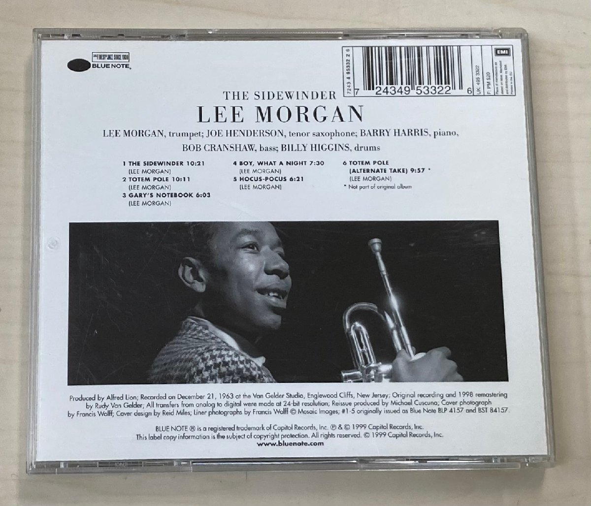 CDB4157 リー・モーガン LEE MORGAN / THE SIDEWINDER 輸入盤中古CD　ゆうメール送料100円_画像2