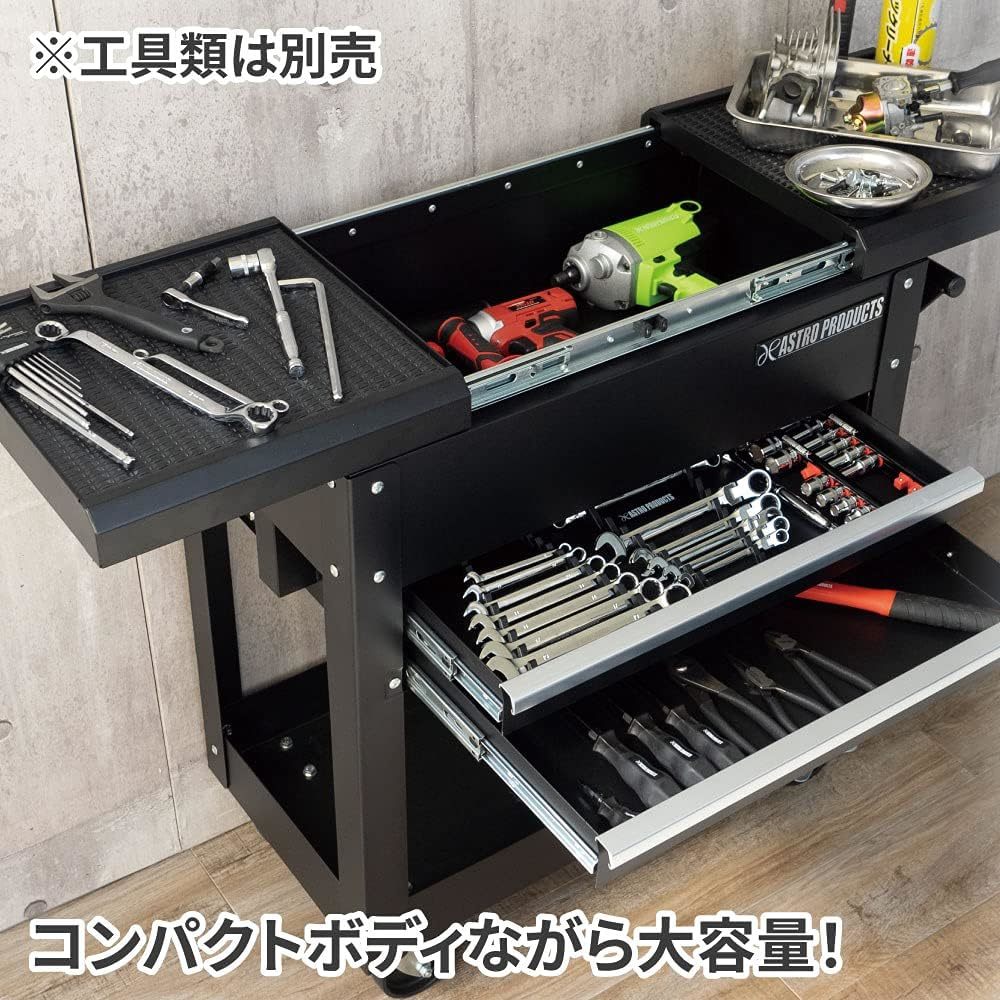  AP ツールワゴン 2段 スライドトップ | カート ツールキャビネット 作業場 収納箱 工具入れ 工具収納 工具箱 整理 道具入れ 作業台 _画像7