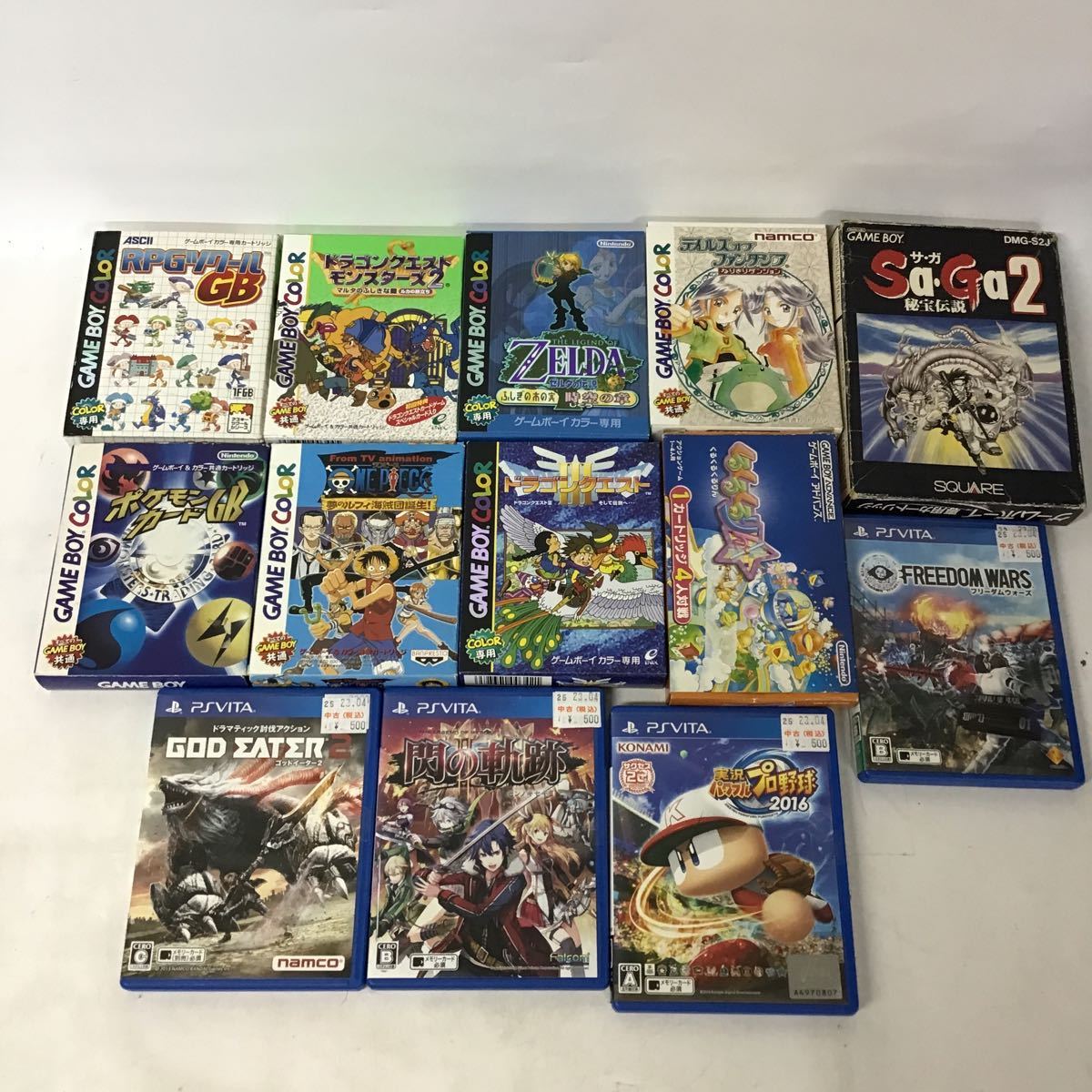 25【ジャンク品】ゲームボーイCOLOR ゲームボーイアドバンス PS vita ゼルダの伝説 ONEPIECE ポケモン 他 ソフト まとめ (60)_画像1