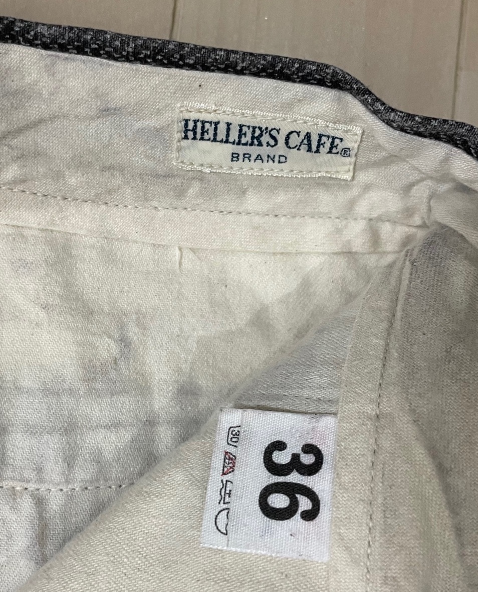 HELLER`S CAFE ヘラーズカフェ ウェアハウス WAREHOUSE コットン プリント トラウザーズ パンツ ヘリンボーン O W HC-139 hc-139　W36_画像7