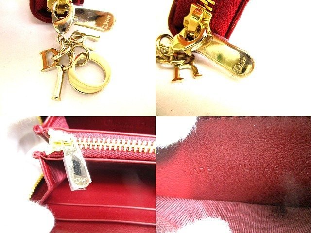 【未使用保管品】 クリスチャン ディオール Christian Dior Lady Dior パテントカーフスキン ジップコインケース 小銭入れ_画像9