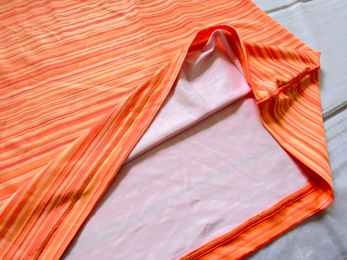 【新品XL】アンダーアーマーヒートギア半袖Tシャツ　蛍光色オレンジ　大きいサイズ　ウォーキング　ランニング