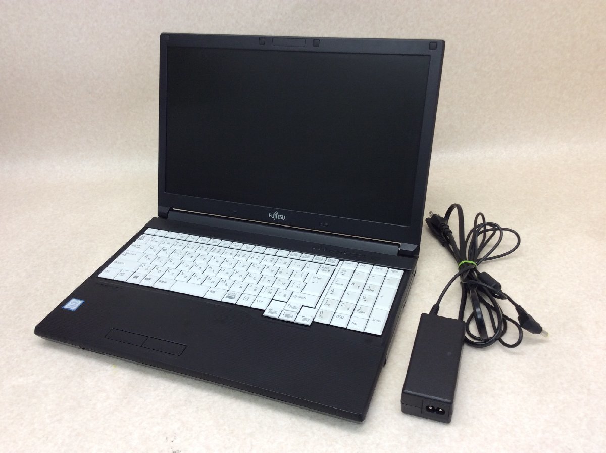 ノートパソコン FUJITSU LIFEBOOK A748/TX i3-8130U / メモリ4GB / HDD無し / BIOS確認 / 電源アダプタ付き【引取可/大阪発】1215-1043_画像1