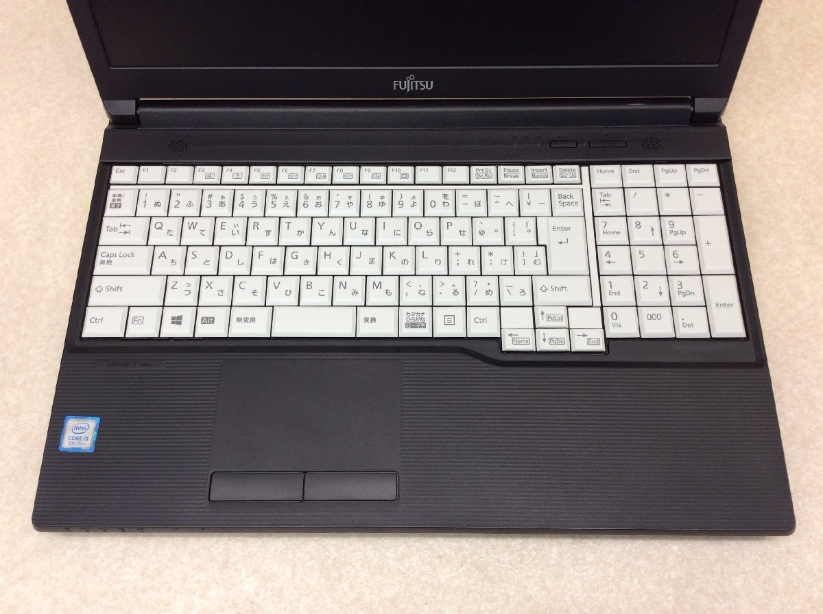 ノートパソコン FUJITSU LIFEBOOK A579/BX i5-8265U / メモリ8GB / HDD無し / BIOS確認 / 電源アダプタ付き【引取可/大阪発】1218-1346_画像2