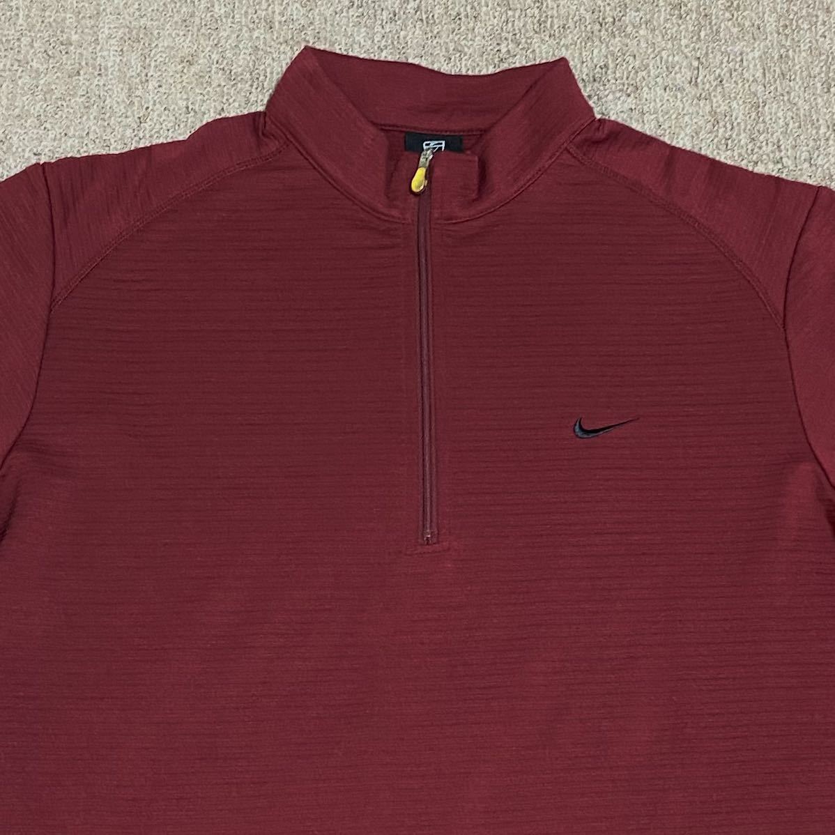 新品　ナイキゴルフ　ハーフジップ　裏起毛　長袖ポロシャツ　エンジ　THERMA-FIT NIKE GOLF_画像5