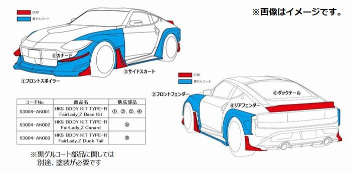 自動車関連業者直送限定 HKS Body Kit Type-R Canard ボディキット タイプR カナード 日産 フェアレディZ RZ34 (53004-AN002)_画像2