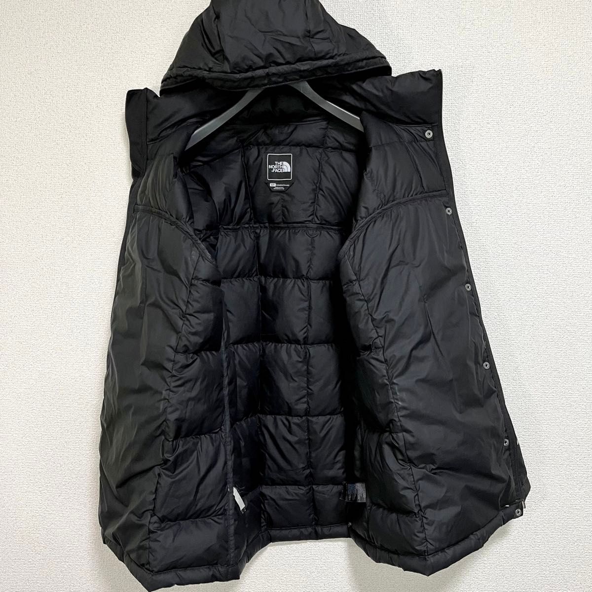 美品人気 ノースフェイス ダウンコート レディースS ブラック フード着脱可 黒 THE NORTH FACE 550フィル