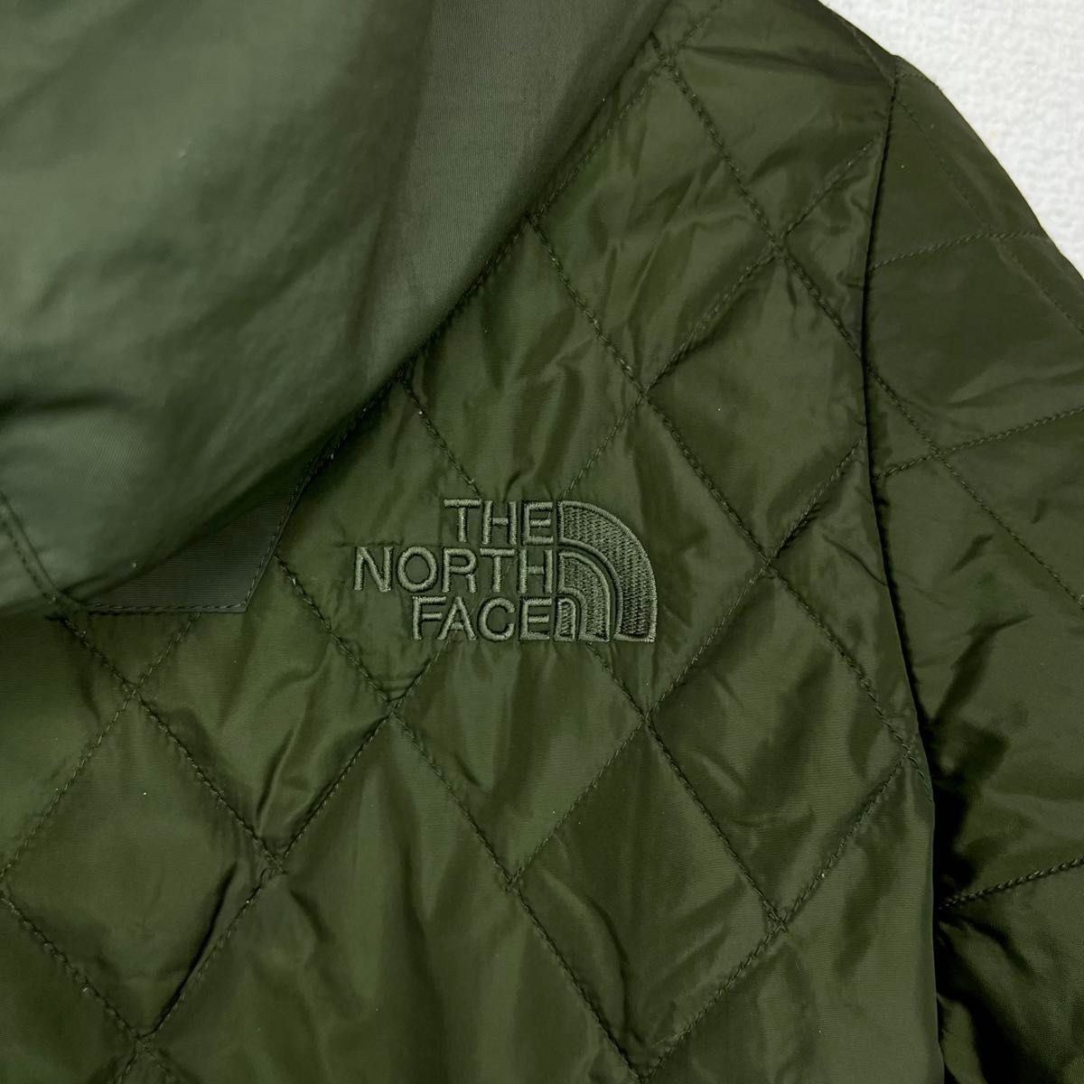 美品希少 ノースフェイス エクセルロフト 中綿コート 軽量極暖 レディースL ロゴ刺繍 The North Face モッズコート