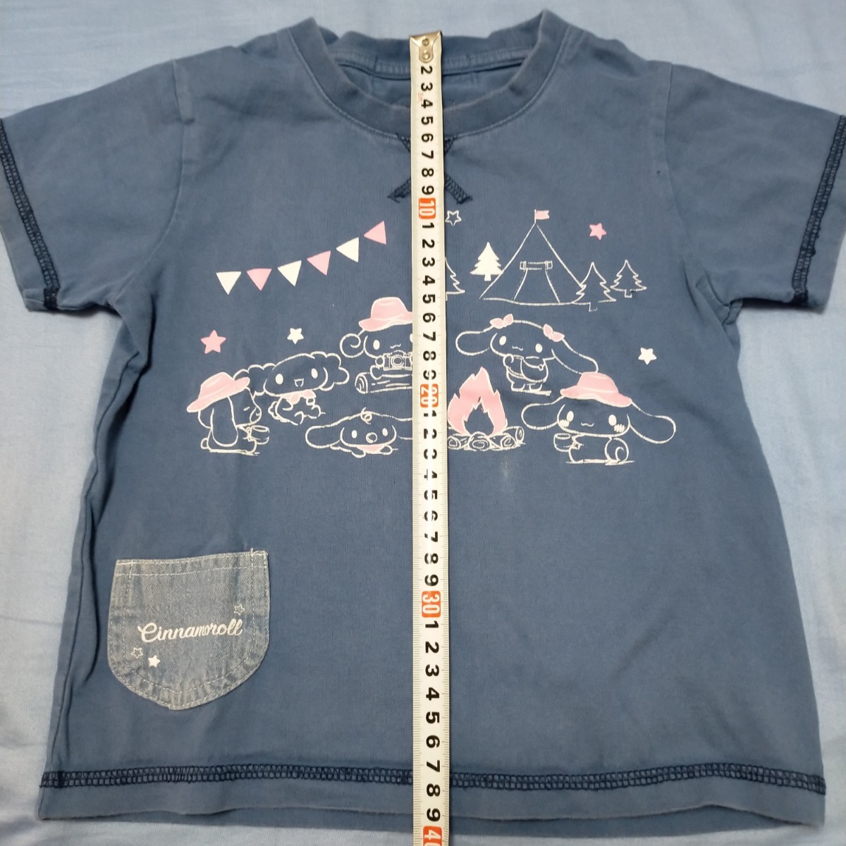 サンリオ シナモロール シナモン キャンプ柄 半袖Tシャツ 120cm キッズ 女の子 カットソーの画像5