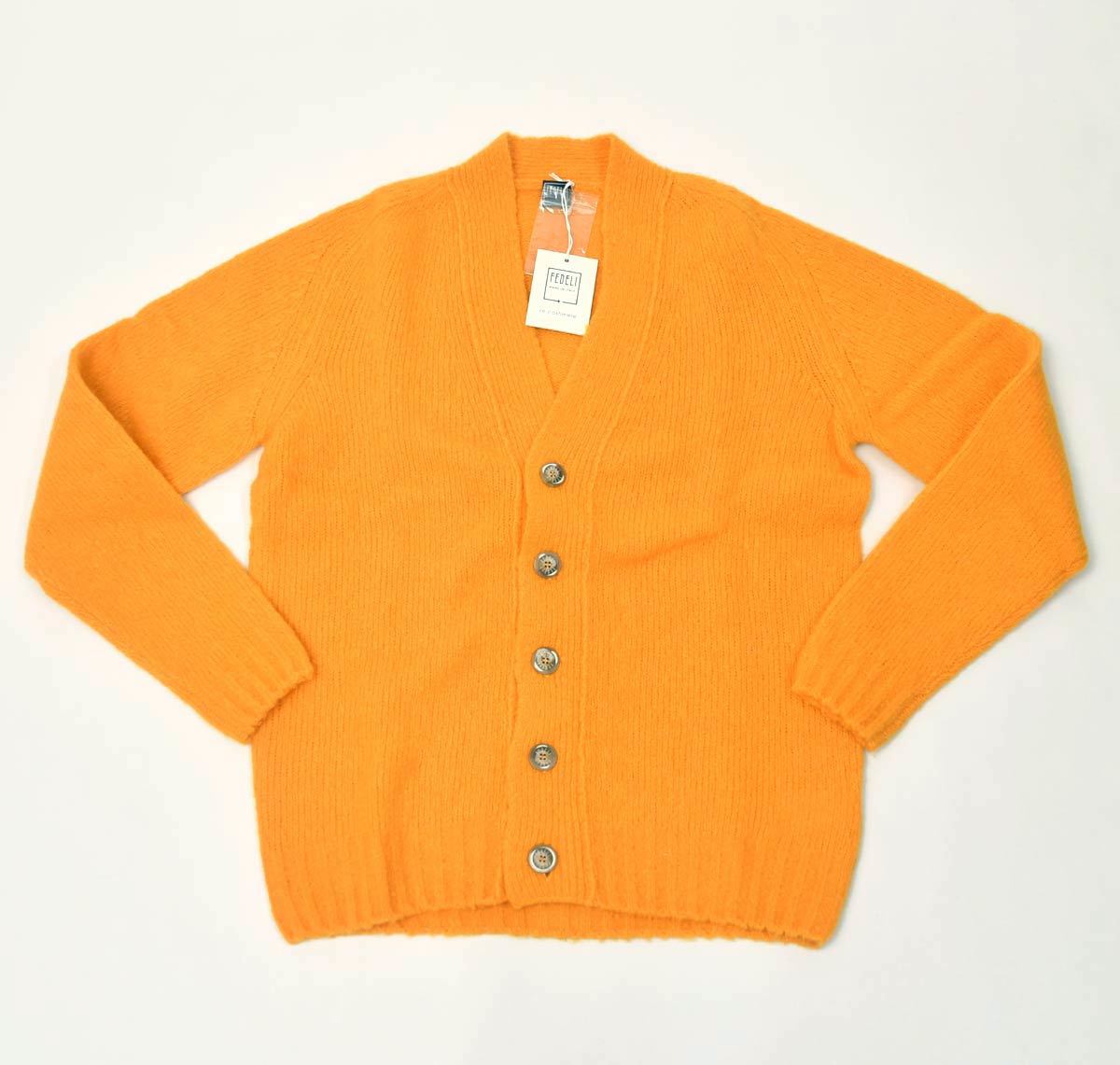  new goods feteliFEDELI cardigan 48 orange cashmere .b-kre